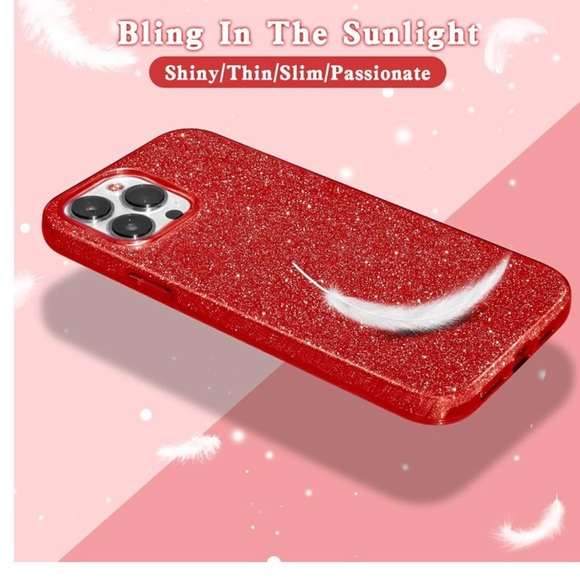 iPhone 15 Pro Max Case - Ruby Red Sparkle - Picture 3 of 6